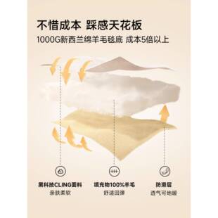 惦记双层拆洗羊毛地毯现代轻奢客厅卧室防水免洗机洗地毯2025新款