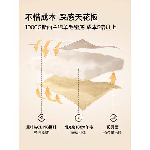 惦记双层拆洗羊毛地毯现代轻奢客厅卧室防水免洗机洗地毯2025新款