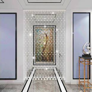 Fh(h($%p?门帘帘玄水晶断帘子过道客厅装饰珠屏风卧室卫生隔间关