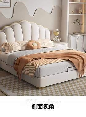 轻奢婚床油贝壳床奶宽1.1米1.3.米14米1.6米PBL软靠背公主床.7米1