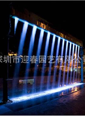 大型室内墙装饰舞台水DYR数码帘流水安装水数字幕景观水帘厂家