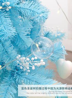 21314蓝色圣诞树家用套加圣诞节场景装饰LED彩灯仿真圣餐诞密摆树
