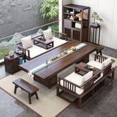 乌金木罗家汉组合木实大板桌椅客厅用办公DWZ室床茶几茶台泡茶喝