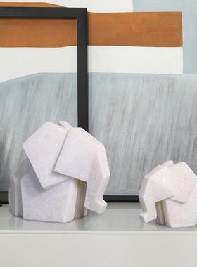 切面大象树房脂石书英砂创办意桌面摆件房电视柜儿童公桌1装饰品