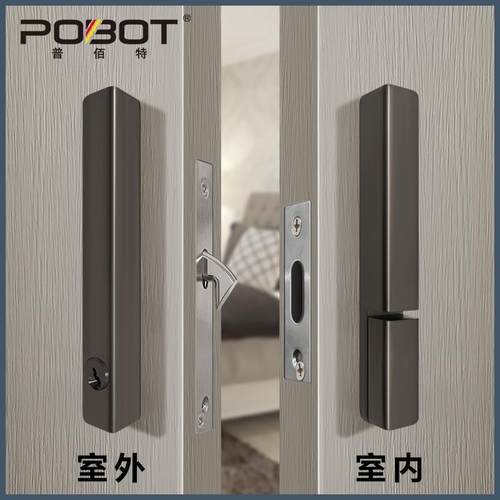 移门厨木门锁扣酒店卫生间推拉门锁勾合PBT-150折叠门钩房锁锌金