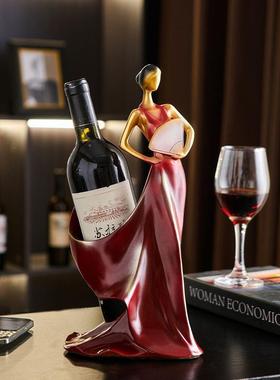 红桌酒摆件酒装BJ3648饰创意家高档轻关奢客厅居玄餐电视摆设