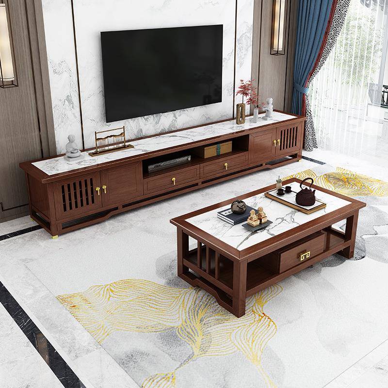 木新中式实电视柜几组合现代轻奢茶客厅户型2525.2米小客厅储物地