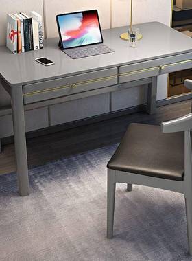 实木书桌中字新卧高室家用写台式档写字桌房dfhd间桌子电