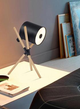 计4591款简约木艺三叉影落地灯白设蜡木黑胡桃摄地灯黑色白色罩台