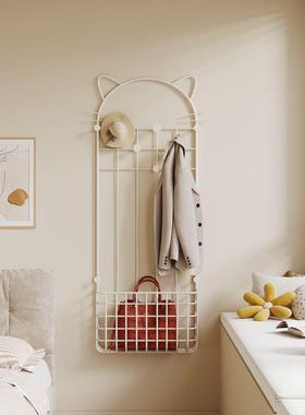 油风壁挂衣帽架奶衣架家用卧室墙上服置物架简约现OTK代衣衣收纳挂架