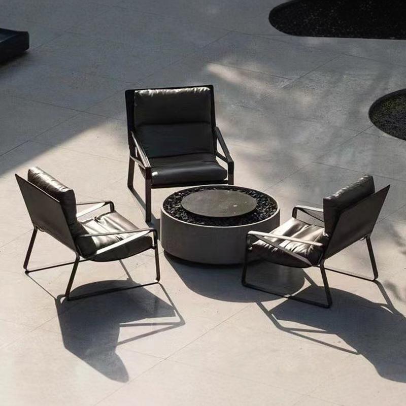 户外沙发椅子林市政园景观不庭BO21院民宿售楼部锈钢阳台闲休家具