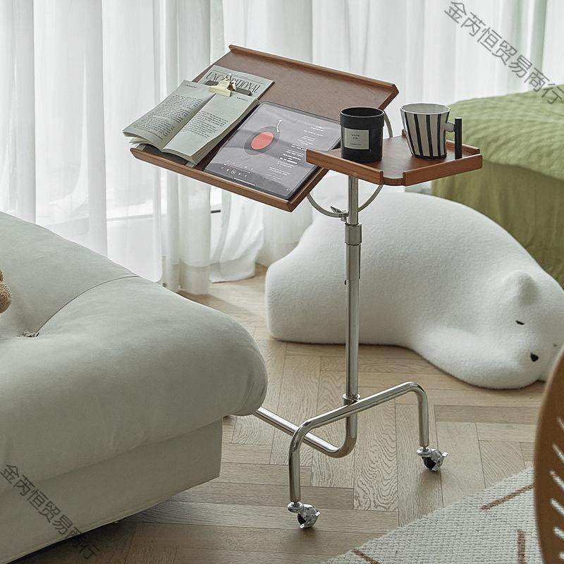 沙发边几可移推动茶实几琴112谱架木角几小车床置物架客厅边桌头