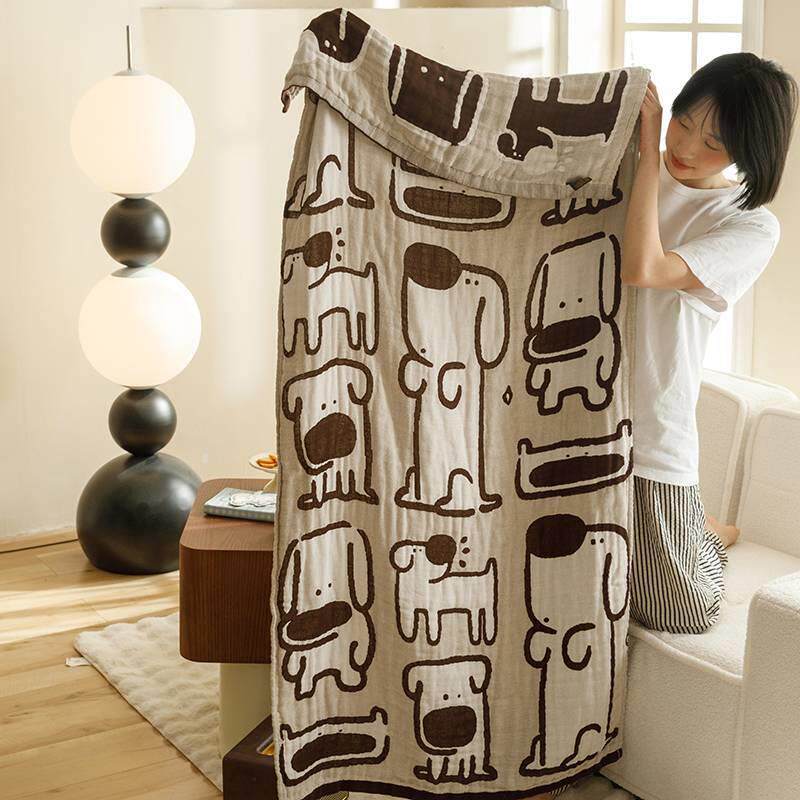 新款四层全棉纱布浴巾沙发巾加大尺寸柔软家居被套舒适被子