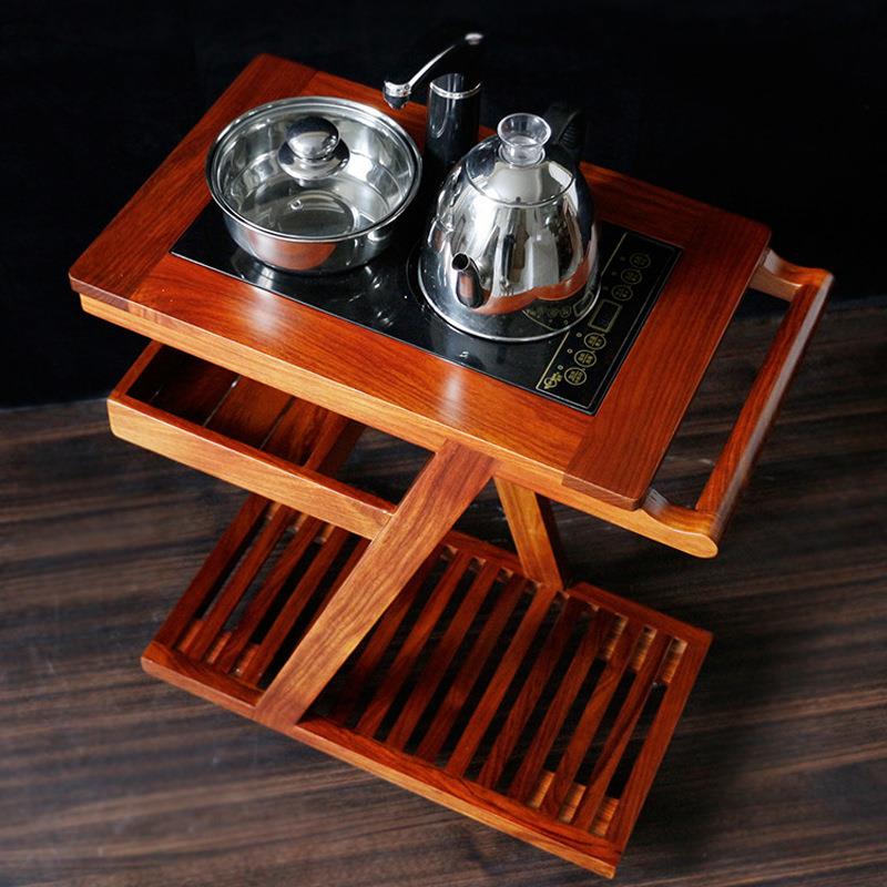 花梨木可移动小茶车实木茶台茶几水架子电磁炉支架茶桌边柜茶水柜
