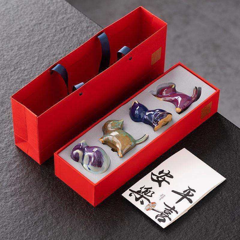 钧瓷可爱陶瓷小猫咪摆件桌面客厅茶几装饰品鱼缸盆栽造景茶宠厂家,电子元器件市场,其它元器件,淘宝优惠券,粉丝福利购,淘宝优惠卷