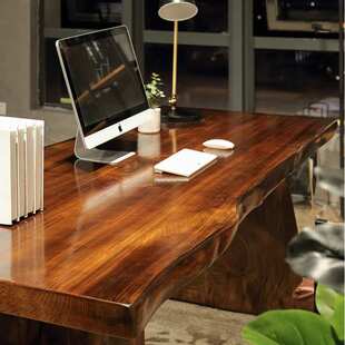 新中式整板老板办公桌原木不规则自然边茶桌实木大板桌电脑桌书桌