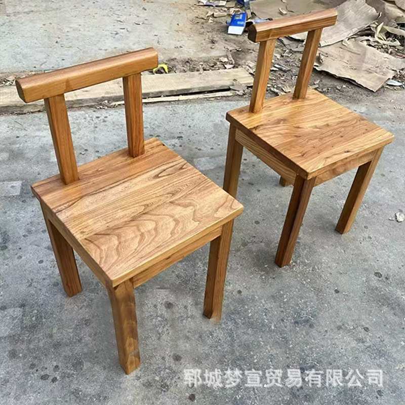 实木八仙桌老榆木复古民宿仿古餐桌家用成套餐桌椅四方老榆木茶桌