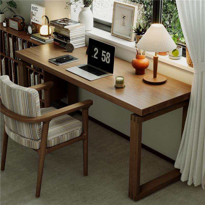 靠窗全实木莫比恩书桌卧室靠墙电脑桌书房简易家用长条办公桌书桌