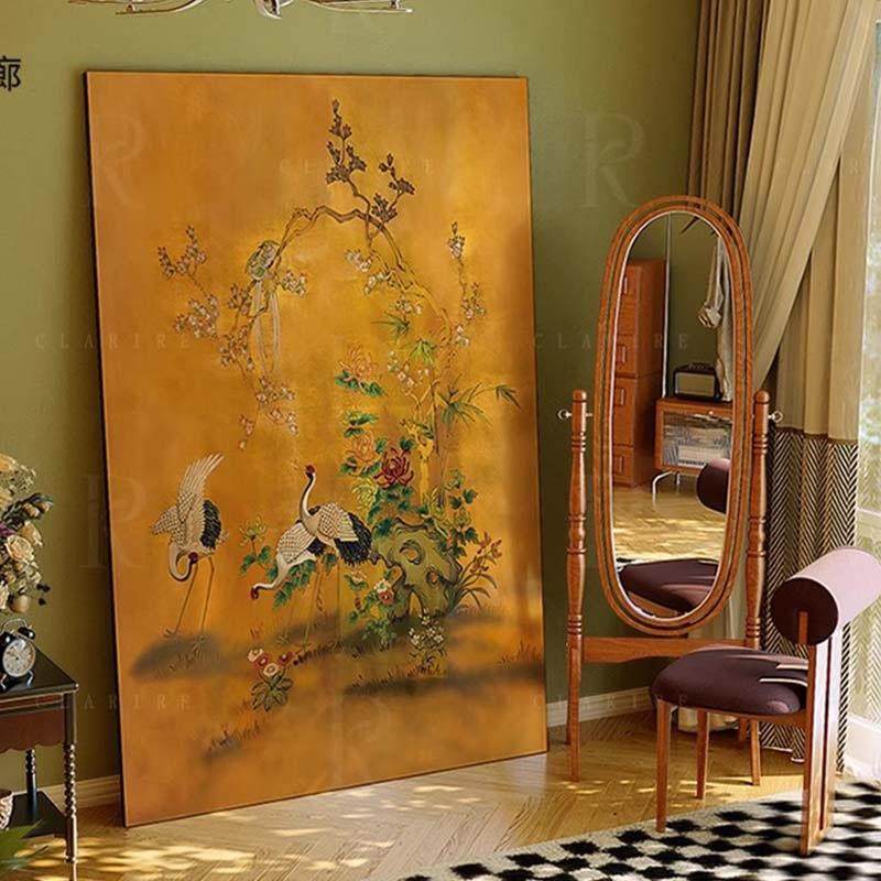 法式中国风金色仙鹤书房装饰画茶室背景壁画新中式客厅感挂画,电子元器件市场,其它元器件,淘宝优惠券,粉丝福利购,淘宝优惠卷