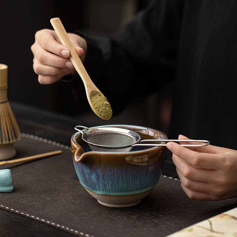 陶盏抹茶套装八件套陶瓷窑变点茶碗茶盏百本立茶筅立仿宋做茶工具
