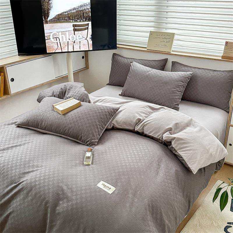 家用夏季华夫格简约款四件套水洗棉多色可选2024新款学生宿舍被套,电子元器件市场,其它元器件,淘宝优惠券,粉丝福利购,淘宝优惠卷