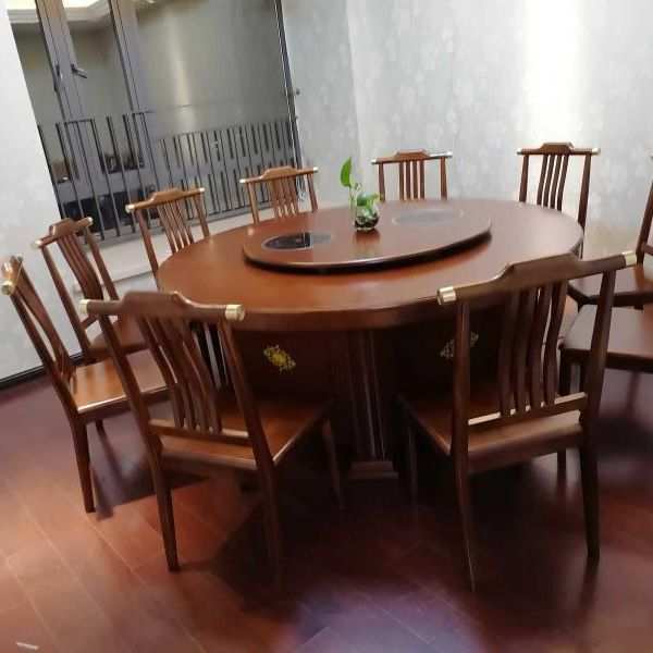 酒店大圆桌电动餐桌大圆桌面10人20人餐桌圆桌旋转酒店家具钉制