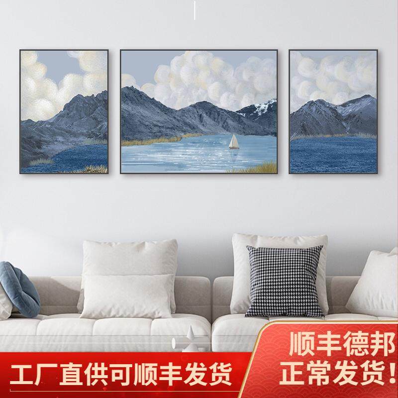 北欧抽象客厅挂画肌理油画风景山水画墙画创意卧室装饰画三联壁画,电子元器件市场,其它元器件,淘宝优惠券,粉丝福利购,淘宝优惠卷