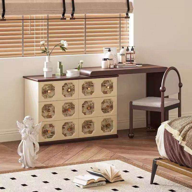 中古风花纹多功能设计感梳妆台家用卧室床尾梳妆桌化妆桌新品,电子元器件市场,其它元器件,淘宝优惠券,粉丝福利购,淘宝优惠卷