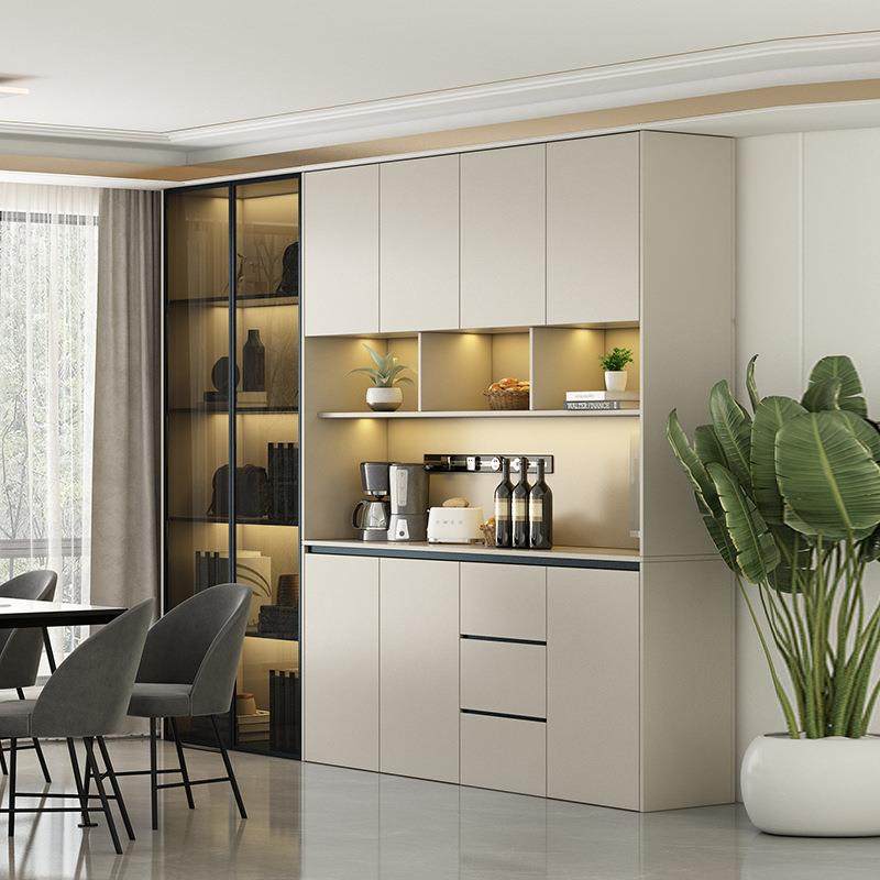 现代简约茶水柜餐边柜高柜储物柜靠墙一体奶油风家用客厅置物酒柜,电子元器件市场,其它元器件,淘宝优惠券,粉丝福利购,淘宝优惠卷