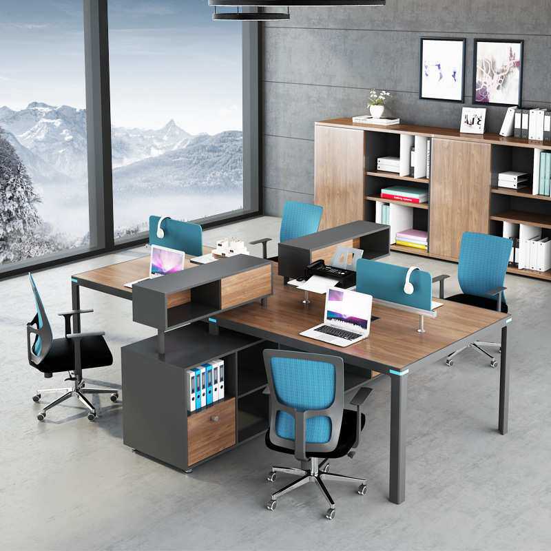 职员办公桌隔断卡座2/4/6人位工作桌公司员工屏风桌椅组合电脑桌