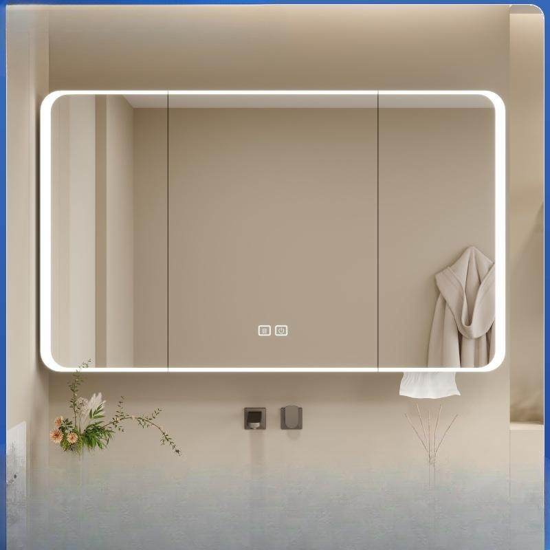 新款圆弧智能镜柜太空铝卫生间挂墙式单独镜箱带置物架美妆镜收纳,电子元器件市场,其它元器件,淘宝优惠券,粉丝福利购,淘宝优惠卷