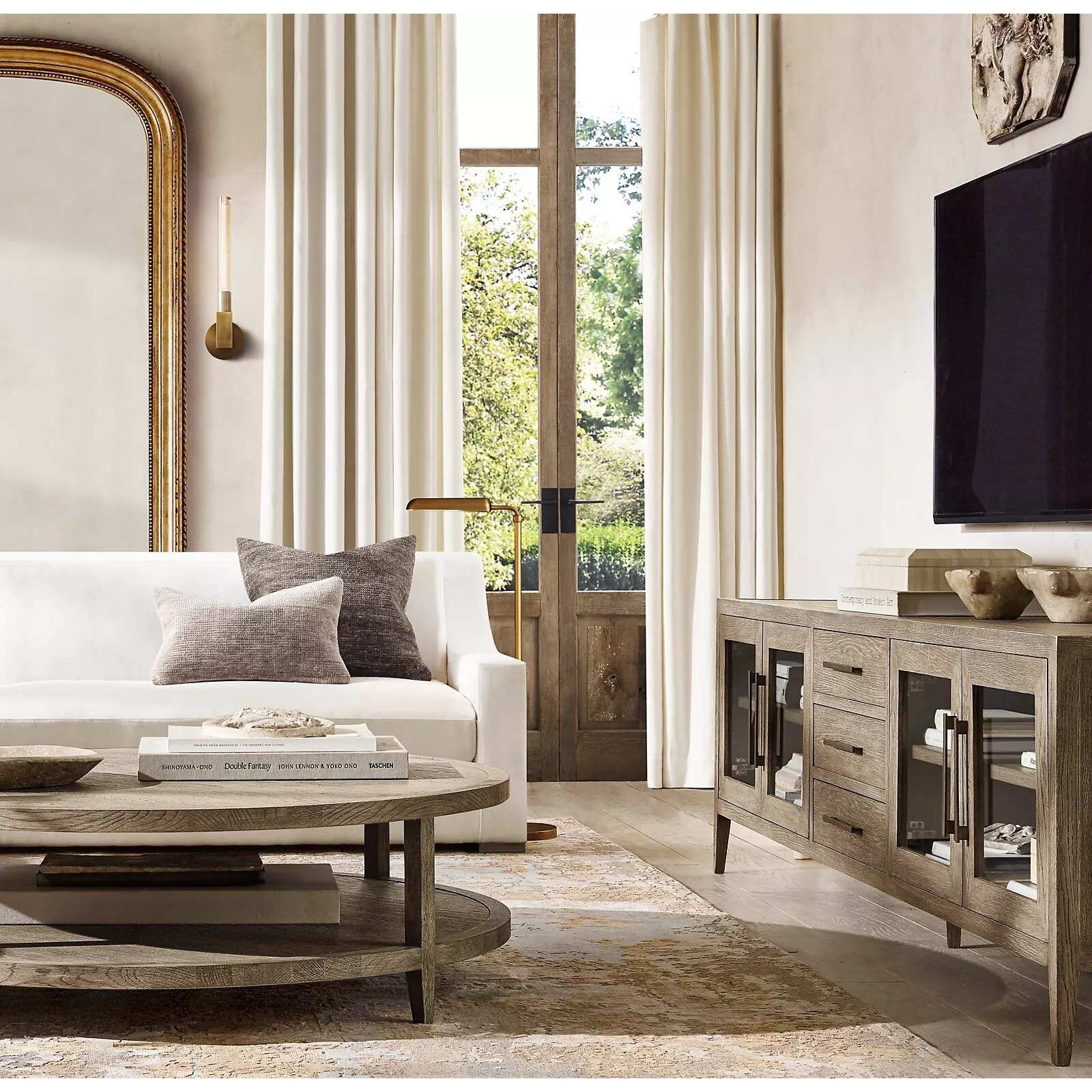 美式乡村现代简约轻奢实木布艺三人沙发椅家用酒店客厅别墅样板房