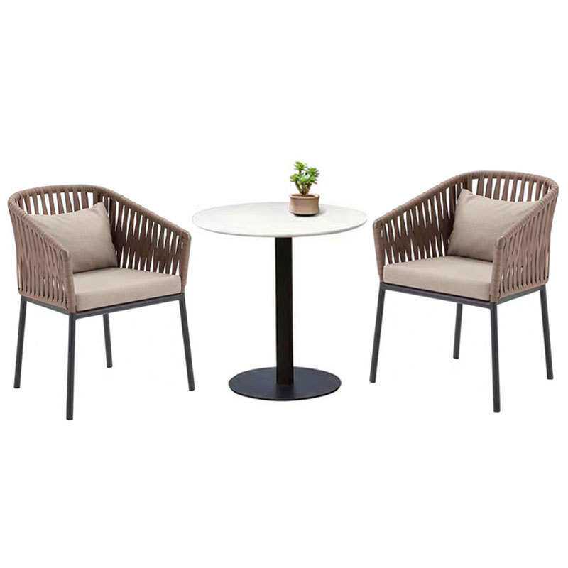 户外北欧藤椅阳台庭院别墅花园藤编桌椅组合室外椅子轻奢