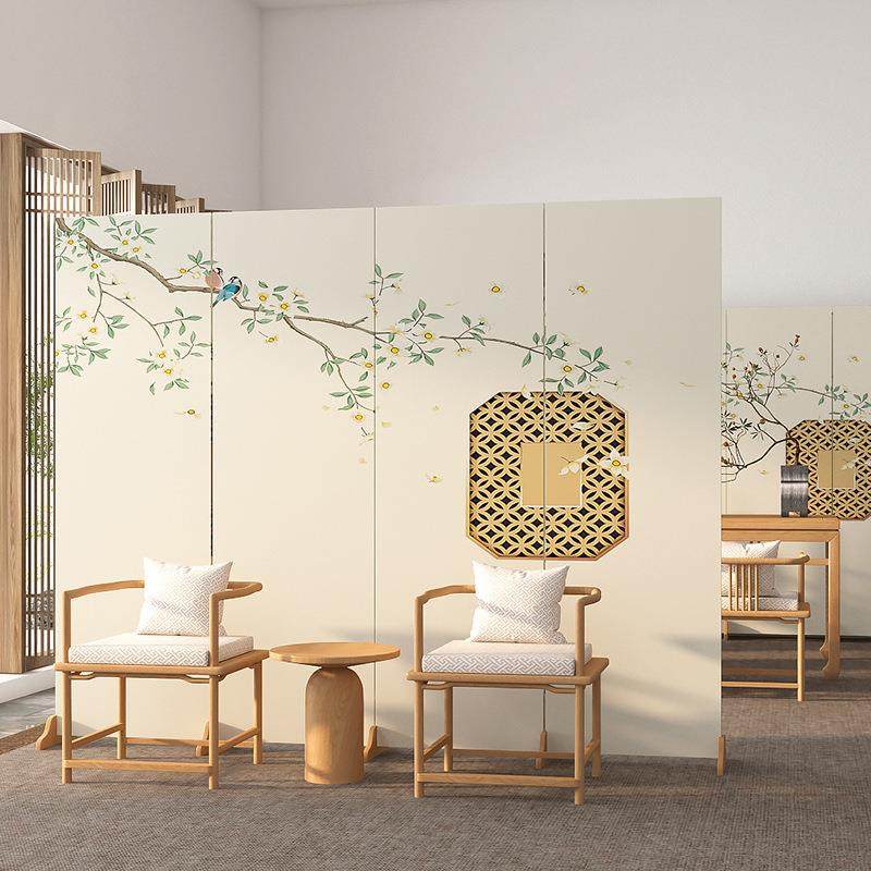 折叠屏风新中式折叠屏风隔断客厅房屋分隔移动屏风折屏简现代新款