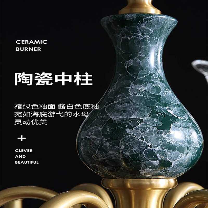 全铜陶瓷美式吊灯创意个性欧式餐厅温馨浪漫卧室简约大气客厅灯具