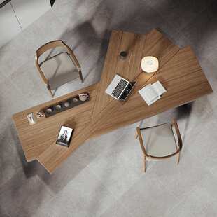 实木办公桌椅组合现代简约商务极简老板桌书桌电脑桌茶桌一体两用