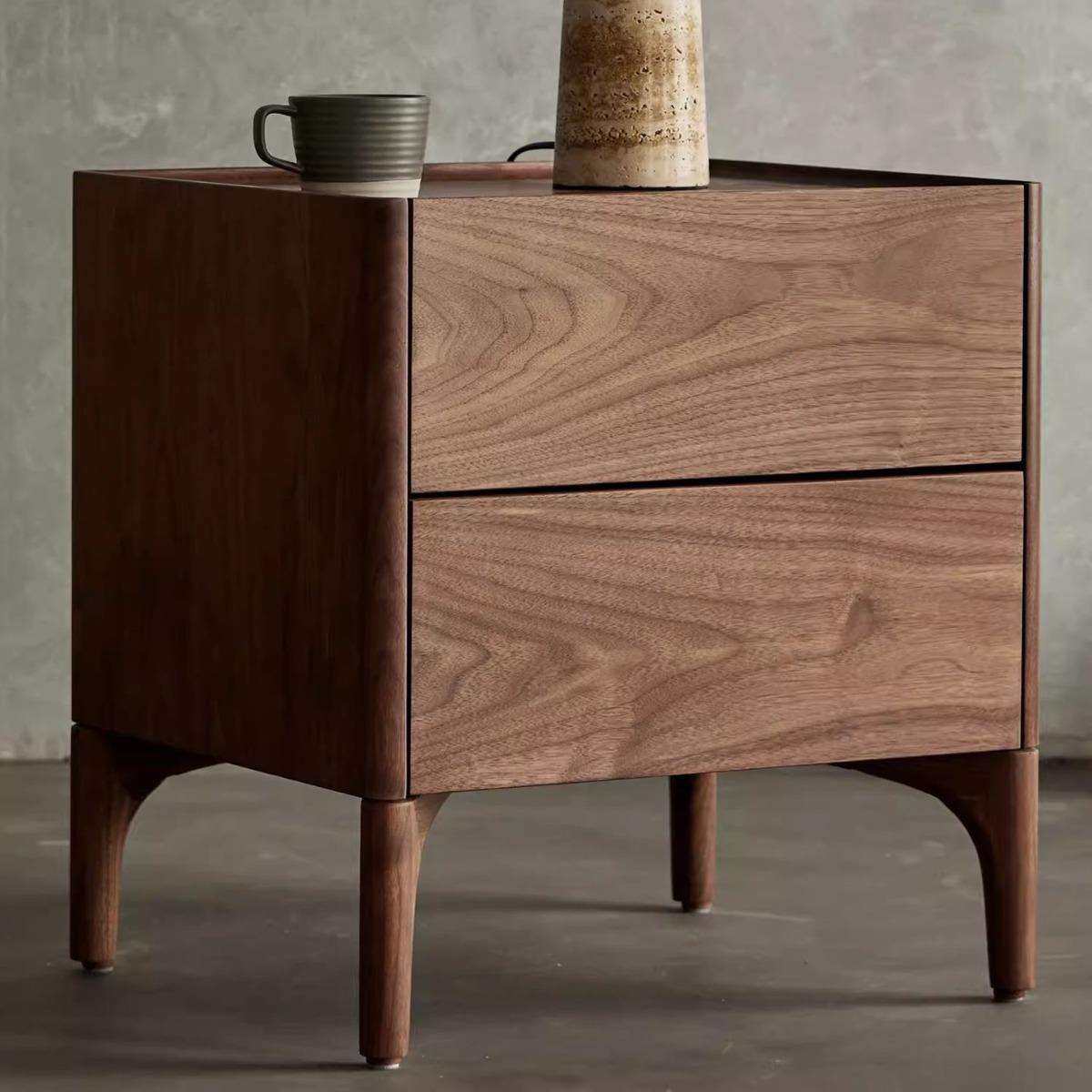 简约现代黑胡桃木全实木床头柜北欧樱桃木卧室床边柜轻奢储物柜,电子元器件市场,其它元器件,淘宝优惠券,粉丝福利购,淘宝优惠卷