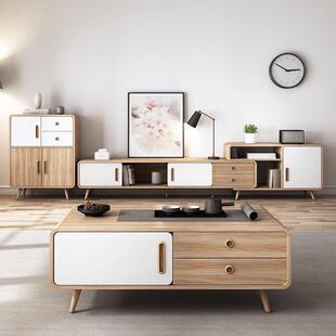 茶几简约现代家用客厅小户型玻璃茶几电视柜组合简易小茶几花几桌