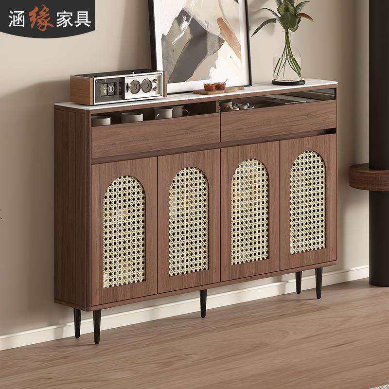 中古风仿藤编餐边柜薄款窄柜家用客厅靠墙酒柜岩板茶水柜子7G3Tω,电子元器件市场,其它元器件,淘宝优惠券,粉丝福利购,淘宝优惠卷