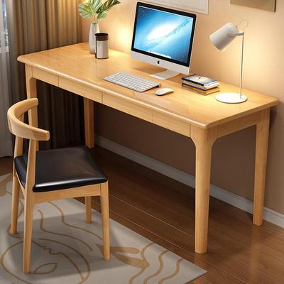 北欧实木书桌小户型40/45cm办公桌家用学生写字桌卧室靠墙电脑桌