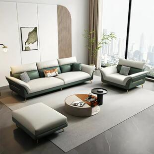 布艺沙发组合现代简约大小户型客厅设计师乳胶免洗科技布直排沙发