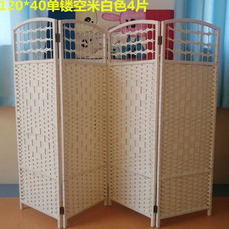 移动轻巧环保编制幼儿园屏风隔断玄关区角布置多彩色宠物儿童折屏
