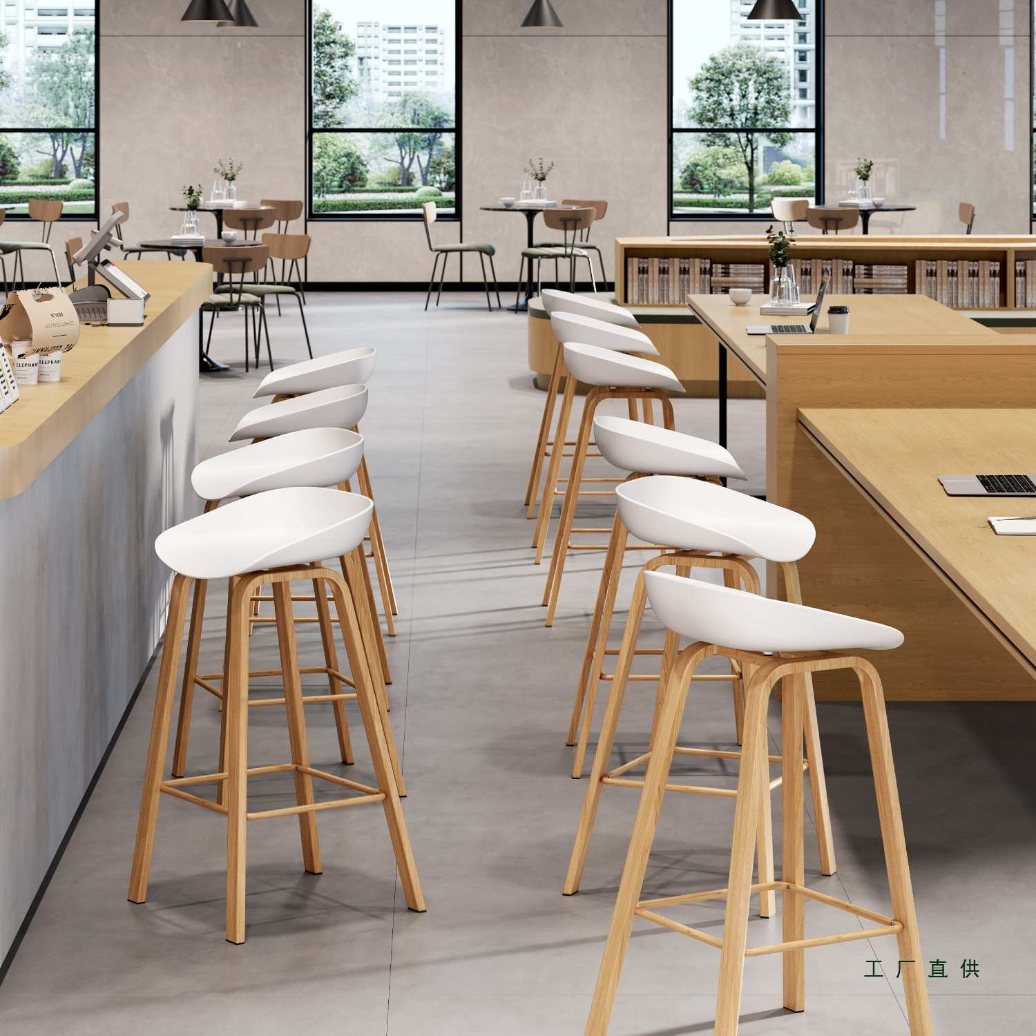 吧台椅子简约高脚凳吧台凳手机4S店展会奶茶咖啡餐厅收银前台凳子