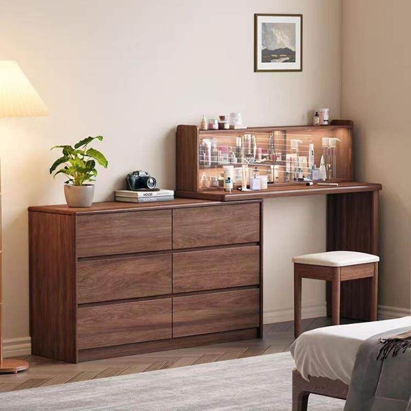 实木梳妆台斗柜一体卧室简约现代化妆桌床尾收纳柜化妆台转角书桌,电子元器件市场,其它元器件,淘宝优惠券,粉丝福利购,淘宝优惠卷