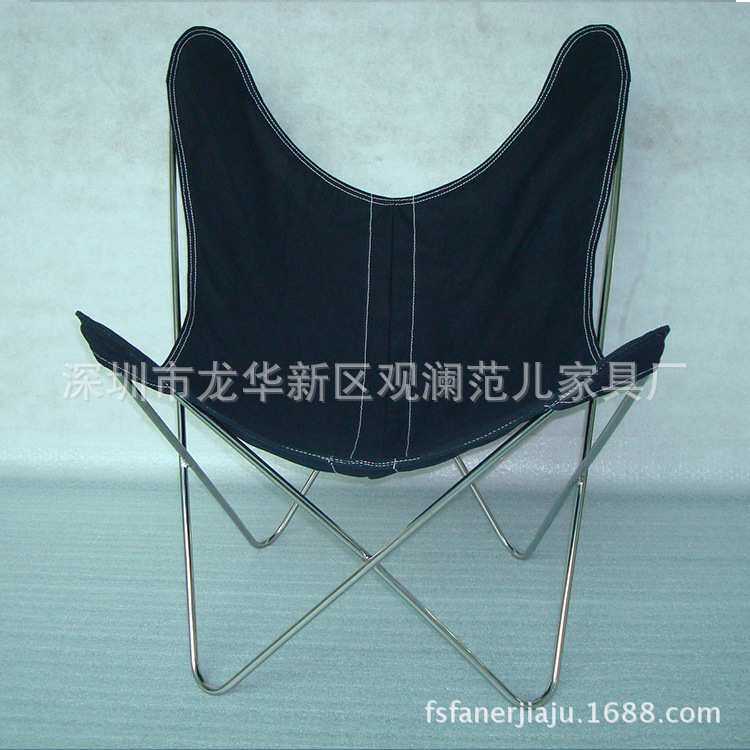 canvaschair蝴蝶椅交叉形椅不锈钢五金架椅家具酒店工程