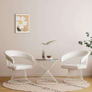 奶油网红现代轻奢休闲沙发椅桌椅简约单人茶几阳台洽谈组合三件套