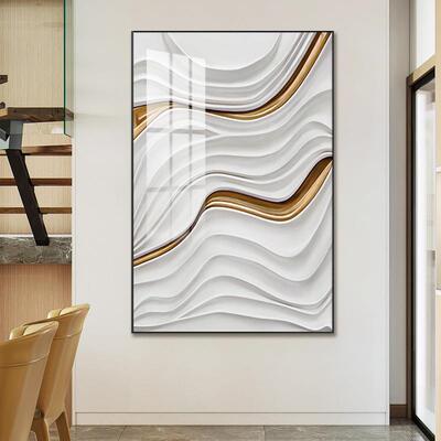涌入流道现代简约客厅装饰画白金轻奢大幅沙发落地画卧室过道挂画