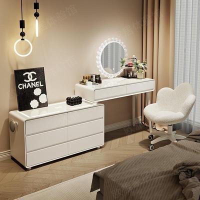 2025新款梳妆台斗柜一体奶油风现代简约轻奢化妆桌卧室小型收纳柜