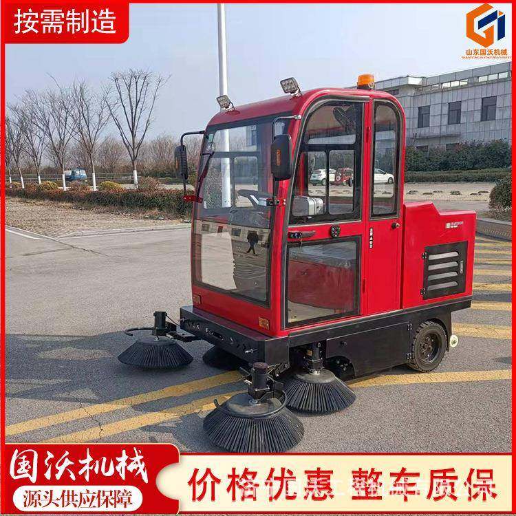 工地垃圾清扫机学校园区扫地车图片驾驶室扫路机视频