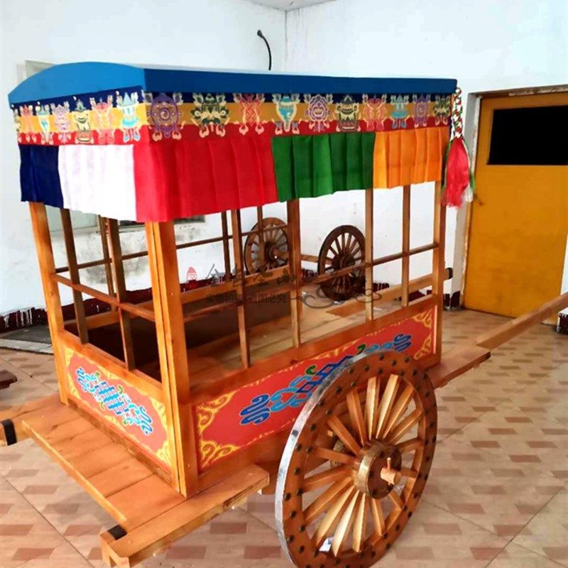 蒙古族特色勒勒车大马车蒙古包酒店旅游区装饰品复古马车大皮车